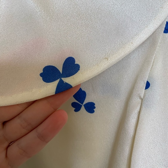 Vntg handmade collared lightly puffed sleeves top - Picture 6 of 9